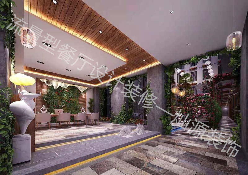 水泥工業(yè)風餐廳設計裝修效果圖—燦源裝飾