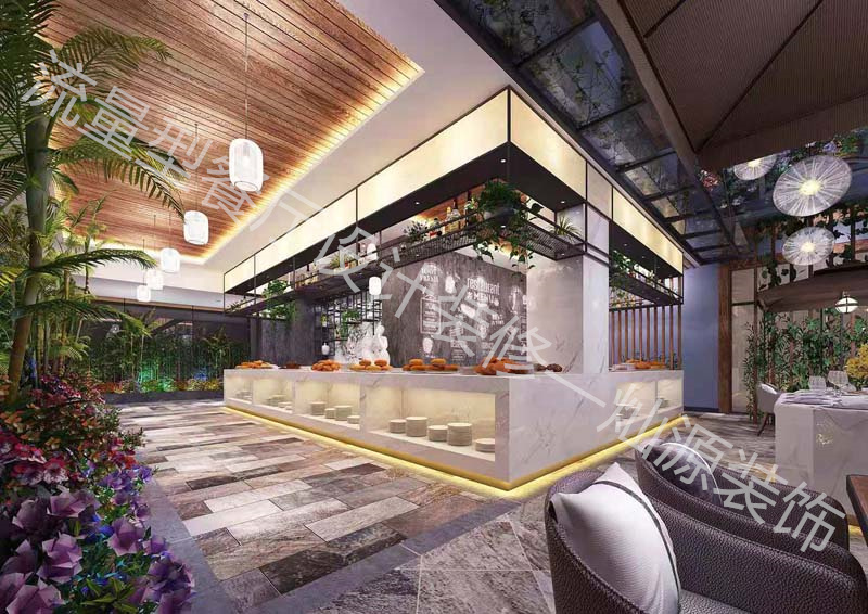 水泥工業(yè)風餐廳設計裝修效果圖—燦源裝飾